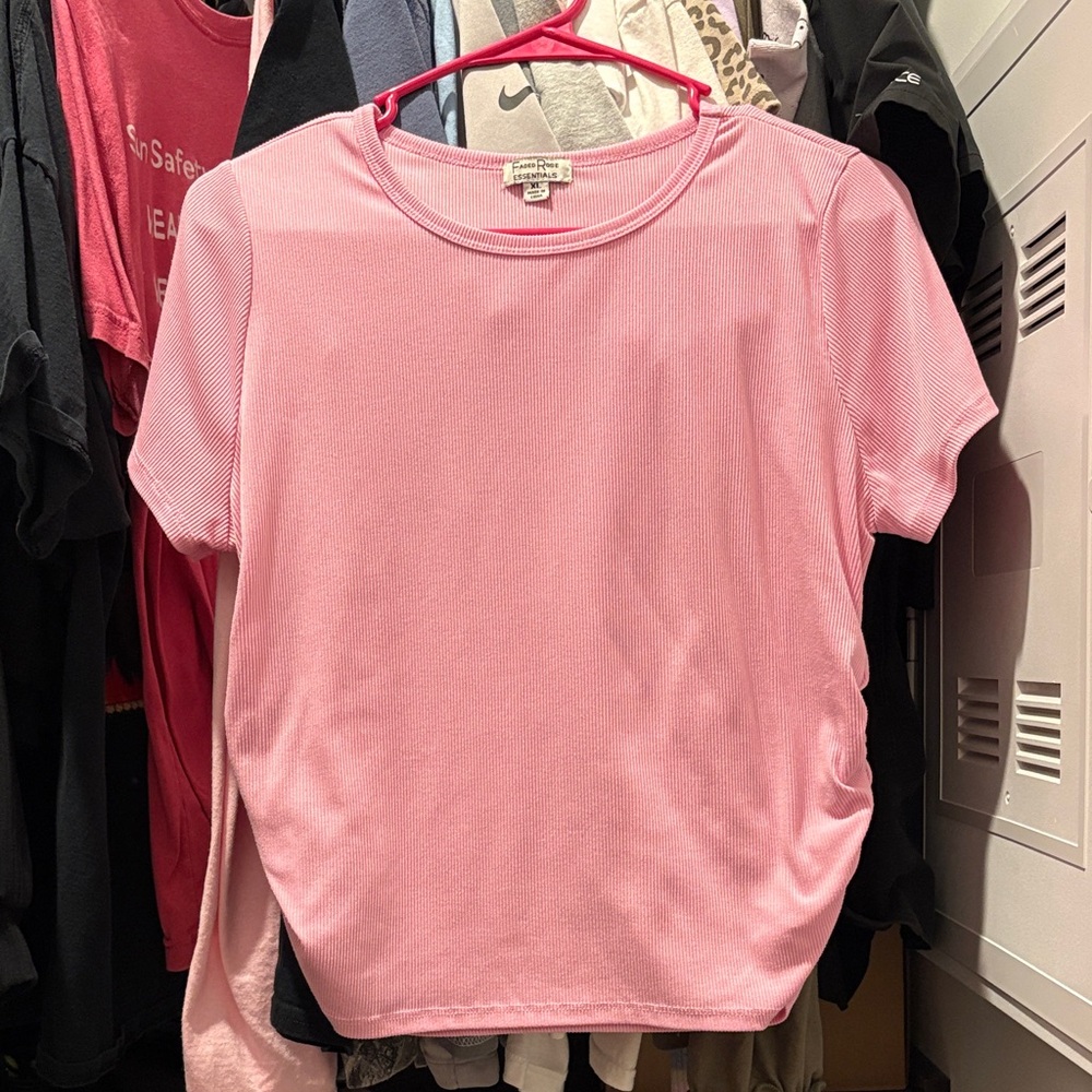 Elegant Pink Short Sleeve Women's Top